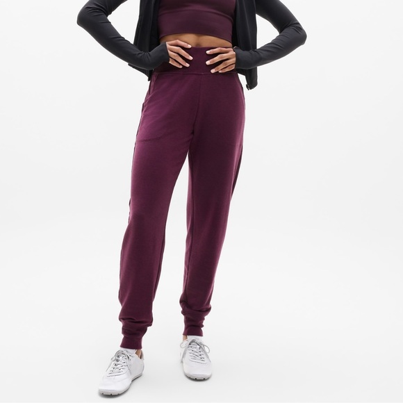 Athleta Pants - Athleta Coaster Luxe High Rise Jogger Spiced Cabernet Heather Small Tall Long